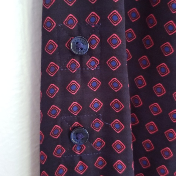 Express Geometric Navy Pattern Sheer Portofino XS - Picture 2 of 5